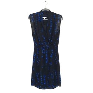 Parker Wrap Dress Black Blue Size S